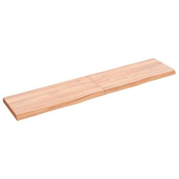 Világosbarna kezelt tömör fa fürdőszobai pult 140x30x4 cm kép