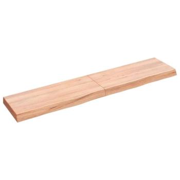 Világosbarna kezelt tömör fa fürdőszobai pult 140x30x6 cm kép
