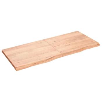 Világosbarna kezelt tömör fa fürdőszobai pult 140x60x4 cm kép