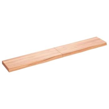 Világosbarna kezelt tömör fa fürdőszobai pult 180x30x6 cm kép