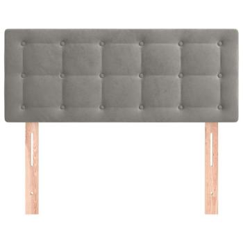 Világosszürke bársony fejtámla 80 x 5 x 78/88 cm kép