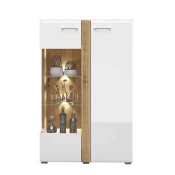 Vitrin Adagio 03L tölgy castello/fehér fényű kép