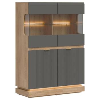 Vitrin Alacsony Milton Ml04 tölgy Crem Torro Szürke kép