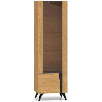 Vitrin Toscania 02l Milton tölgy  Dune/Fekete kőris/üveg kép