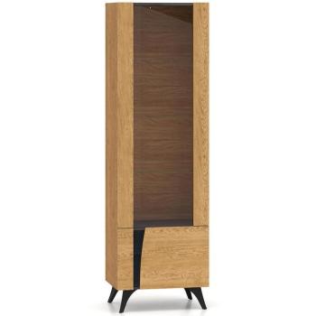 Vitrin Toscania 02p Milton tölgy  Dune/Fekete kőris/üveg kép