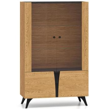 Vitrin Toscania 03 Milton tölgy  Dune/Fekete kőris/üveg kép