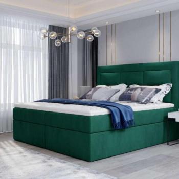 Vivre 140x200 boxspring ágy matraccal sötétzöld kép