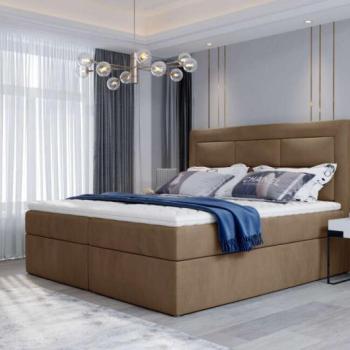 Vivre 140x200 boxspring ágy matraccal világos barna kép