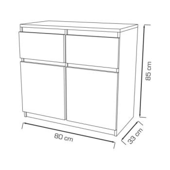Washington 2S2F Komód Fehér kép