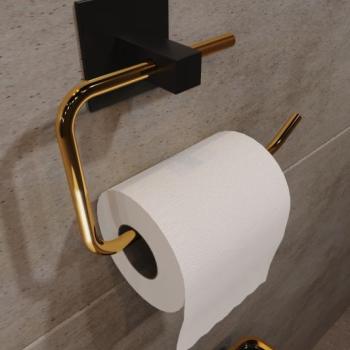 Wc Kağıtlık, Tuvalet Kağıdı Askısı WC papír tartó 16x5x8 Arany kép